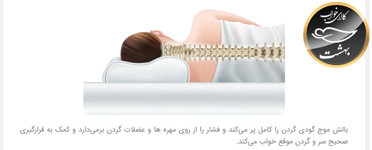 بالشت طبی مموری فوم مدل موج (سایز ایکس لارج با رویه اضافه)