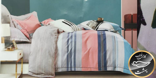 نیم ست دونفره (عرض ۱۶۰ - رنگ طوسی و گلبهی)