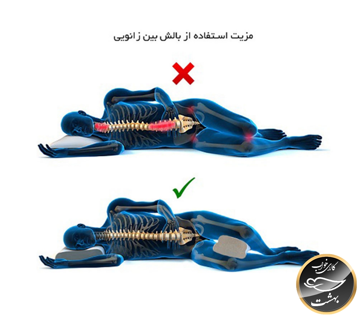 بالشت بین زانویی طبی مموری فوم