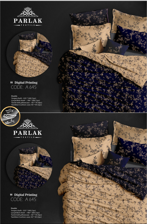 روتختی دورو طرح دار دونفره هشت تکه پارلاک برند ترکسان کد A645