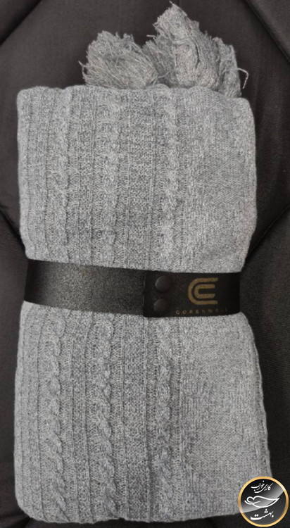 شال مبل طرح دار (طوسی روشن)