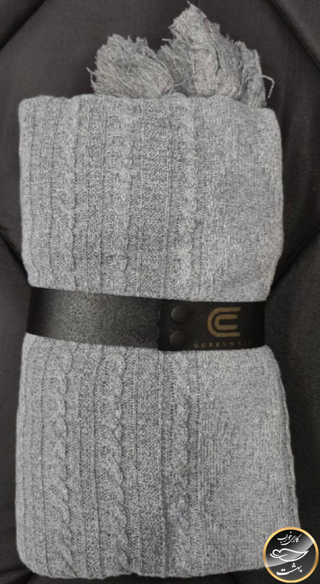 شال مبل طرح دار (طوسی روشن)