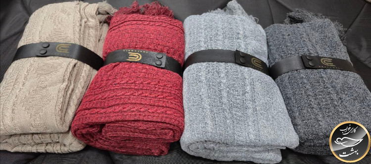 شال مبل طرح دار (کرم روشن)