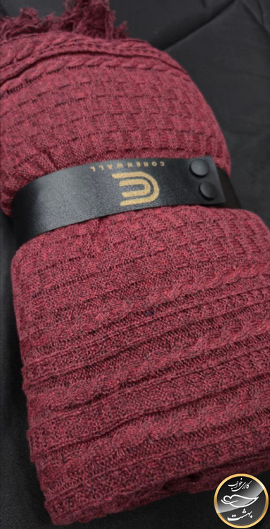 شال مبل طرح دار (زرشکی)