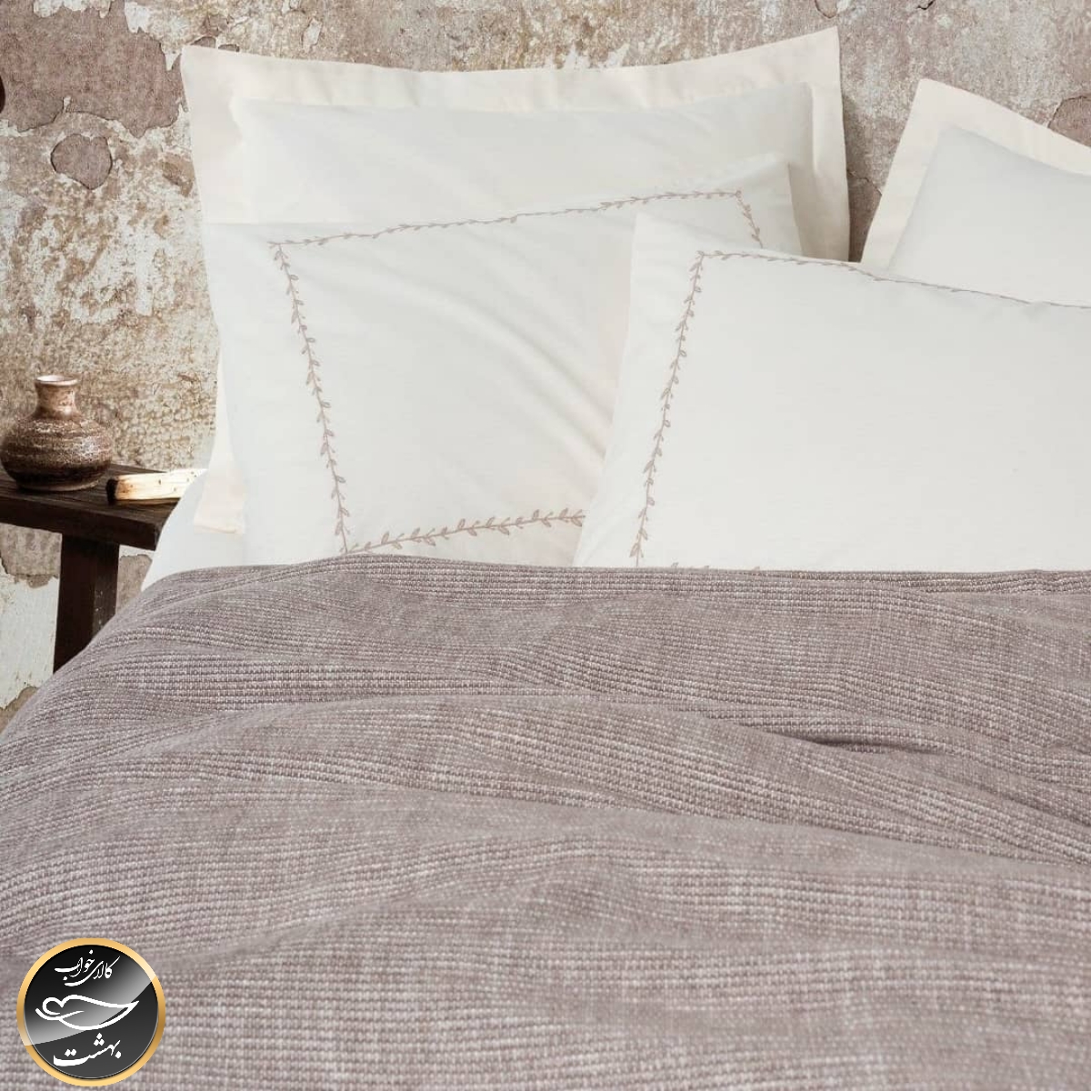 ست پیکه دونفره مدل Embrovaبرند کوتون باکس ترک (بژ)