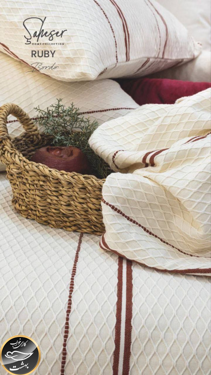 ست پیکه دونفره مدل Ruby برند شاهسر ترک (سه تکه - زرشکی)