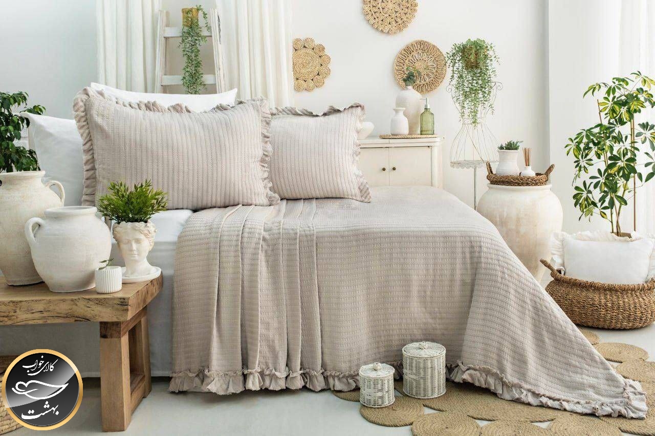 ست پیکه دونفره مدل Marta برند شاهسر ترک (سه تکه - بژ)