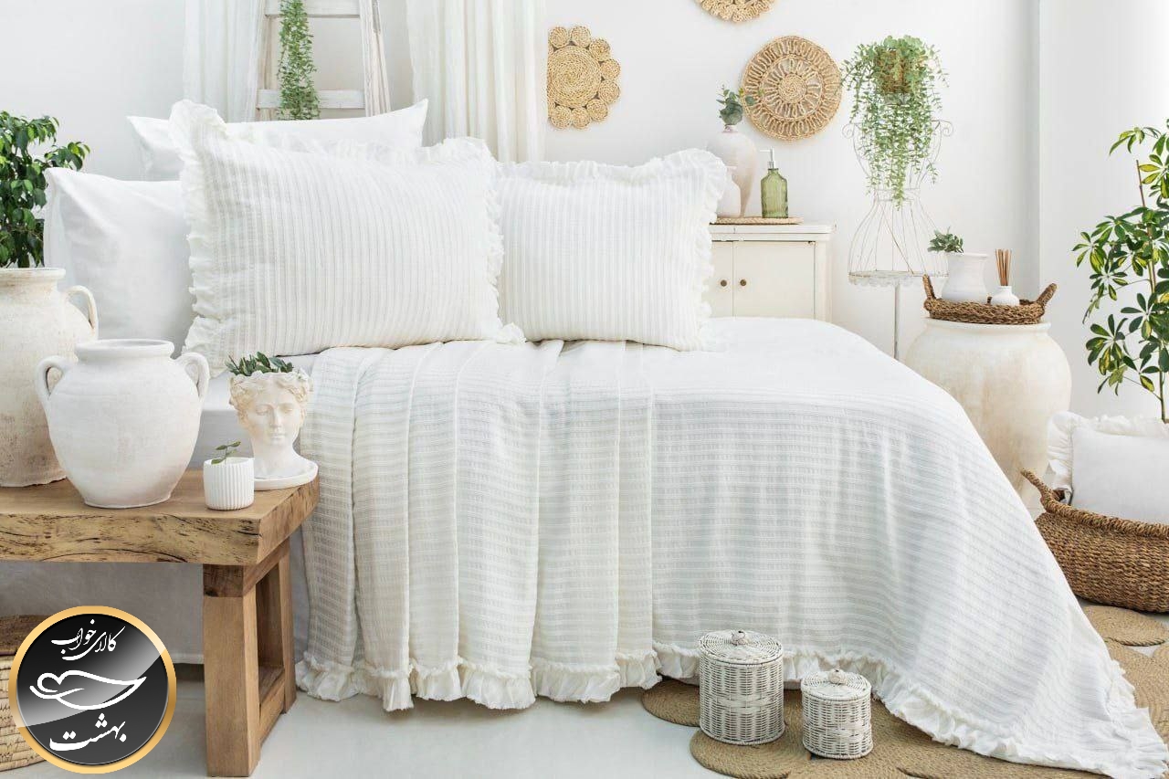 ست پیکه دونفره مدل Marta برند شاهسر ترک (سه تکه - کرم)