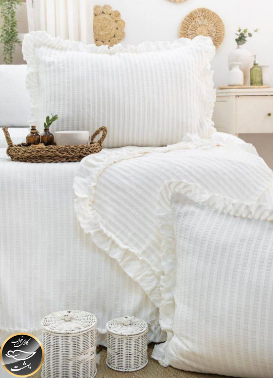 ست پیکه دونفره مدل Marta برند شاهسر ترک (سه تکه - کرم)