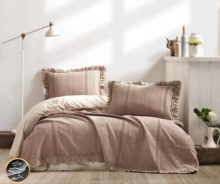 ست پیکه دونفره مدل Tziana برند شاهسر ترک (سه تکه - بژ )