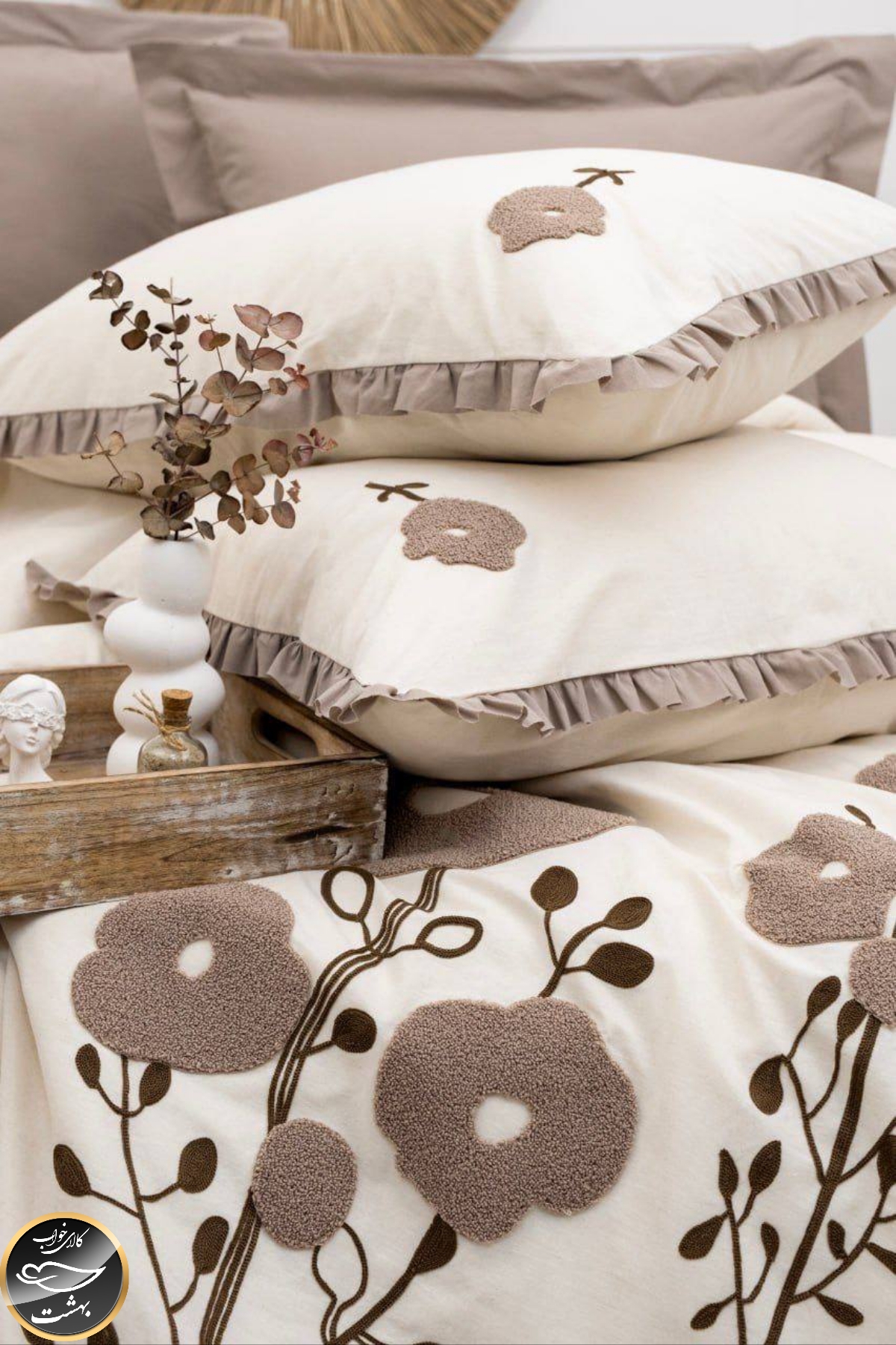 ست کاور لحاف دونفره مدل Alessa برند شاهسر ترک (شش تکه)