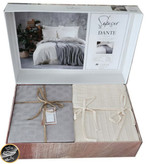 ست کاور لحاف دونفره مدل Dante برند شاهسر ترک (هفت تکه - طوسی)