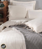 ست کاور لحاف دونفره مدل Dante برند شاهسر ترک (هفت تکه - طوسی)