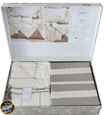 ست کاور لحاف دونفره مدل Eva برند شاهسر ترک (هفت تکه - بژ)