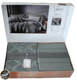 ست کاور لحاف دونفره مدل Freya برند شاهسر ترک (هفت تکه - سبز)