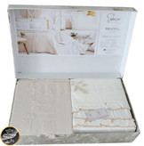 ست کاور لحاف دونفره مدل Brianna برند شاهسر ترک (هفت تکه - کرم روشن)