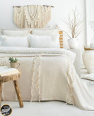 ست کاور لحاف دونفره مدل Brianna برند شاهسر ترک (هفت تکه - کرم روشن)