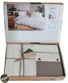 ست کاور لحاف دونفره مدل Avva برند شاهسر ترک (شش تکه - بژ)