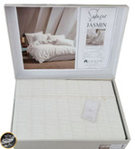 ست کاور لحاف دونفره مدل Jasmin برند شاهسر ترک (شش تکه - کرم روشن)