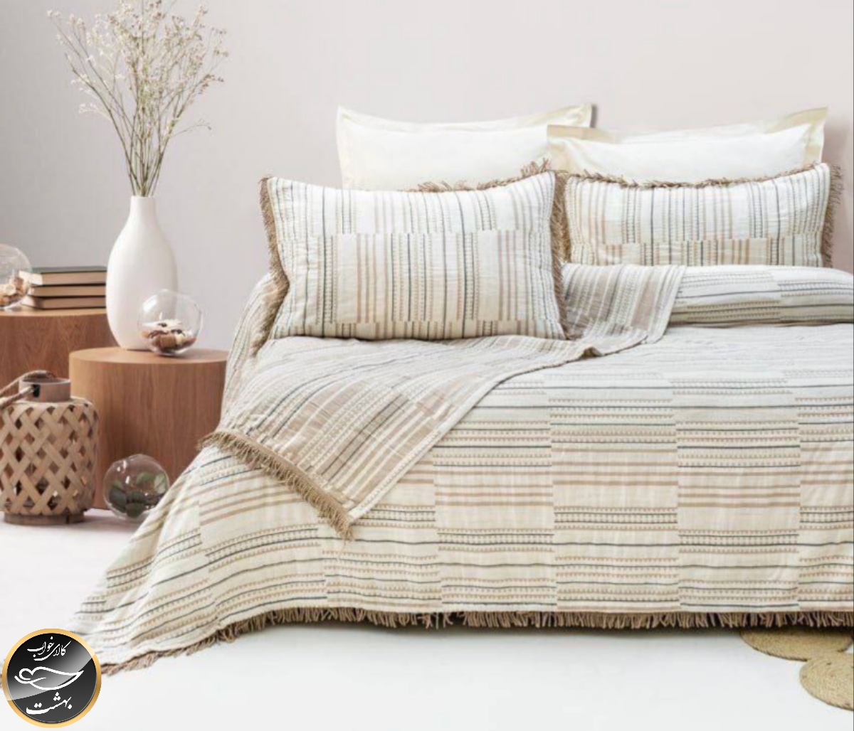 ست پیکه دونفره مدل Lia برند شاهسر ترک (سه تکه - بژ)