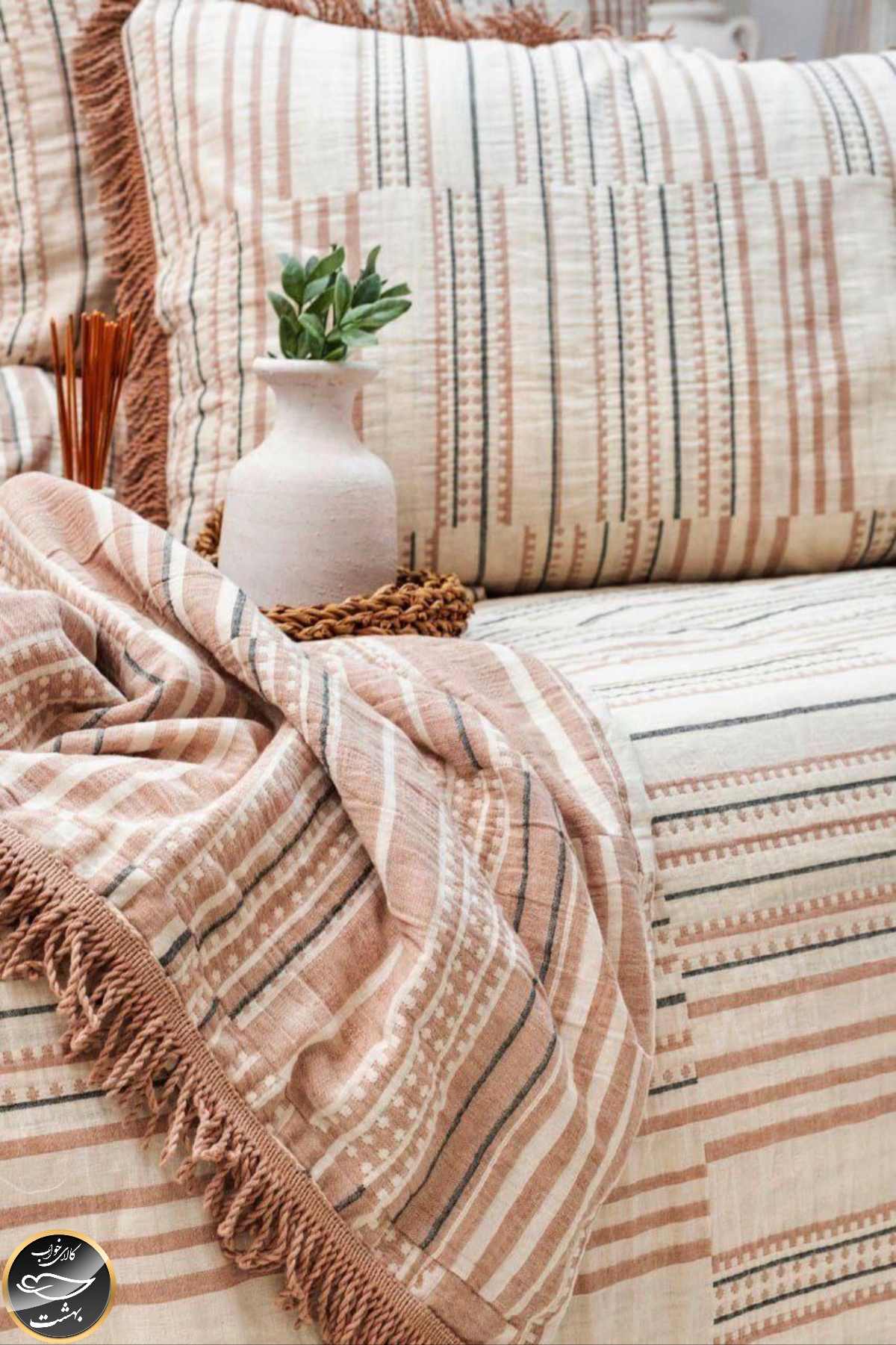 ست پیکه دونفره مدل Lia برند شاهسر ترک (سه تکه - نارنجی)