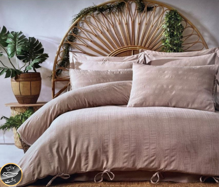 ست کاور لحاف دونفره مدل Lucca برند شاهسر ترک (شش تکه - بژ)