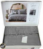 ست کاور لحاف دونفره مدل Lucca برند شاهسر ترک (شش تکه - طوسی)