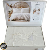 ست کاور لحاف دونفره مدل Lucca برند شاهسر ترک (شش تکه - کرم روشن)