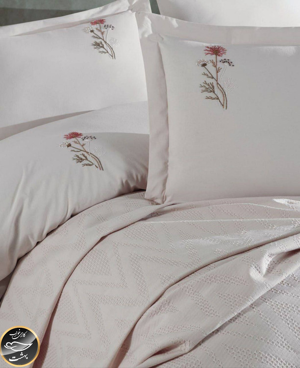 ست پیکه دونفره ساتن مدل Noris برند شاهسر ترک (هفت تکه)