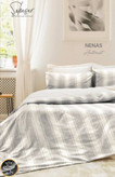 ست کاور لحاف دونفره مدل Nenas برند شاهسر ترک (شش تکه - دودی)