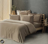 ست کاور لحاف ساتن دونفره Silky Saten (شش تکه - بژ)