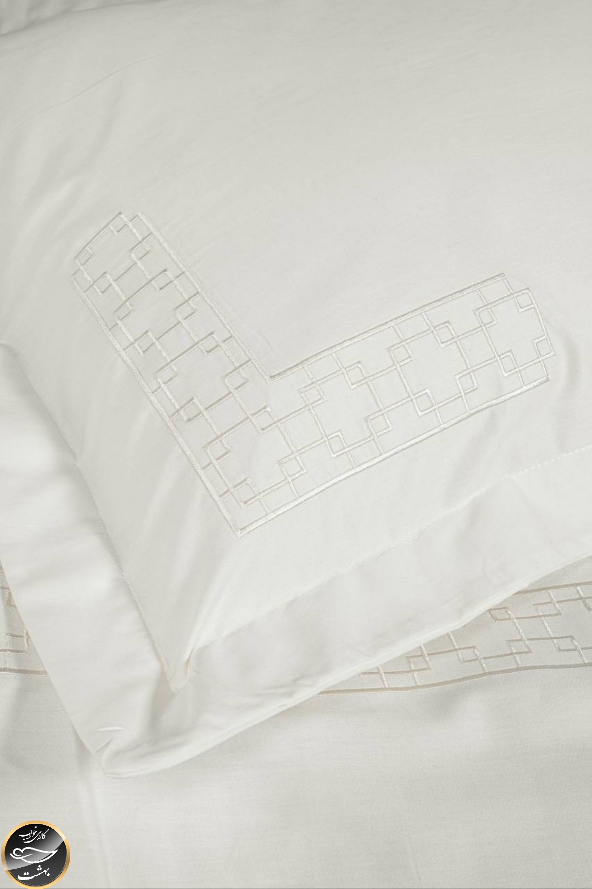 ست کاور لحاف ساتن دونفره Brode Saten مدل Luxe (شش تکه - سفید)