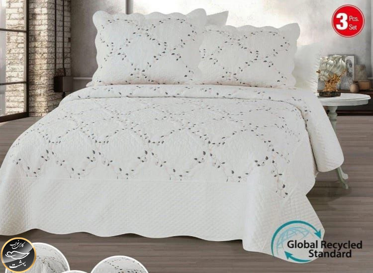 روتختی دونفره پنبه دوزی پنبه کتان ترک (سه تکه)