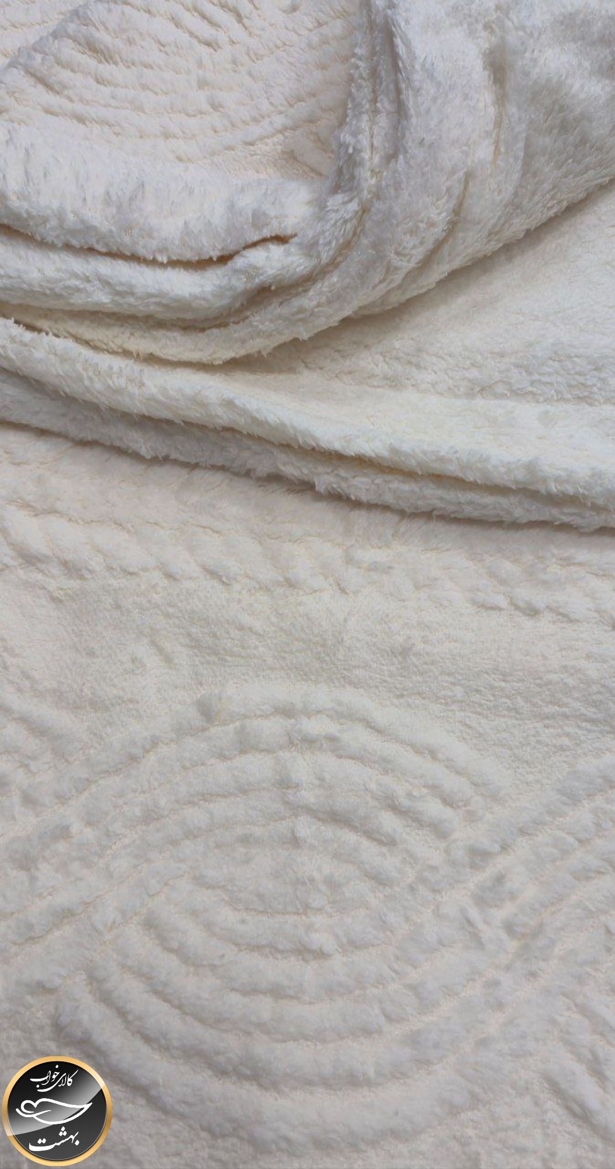 پتو دونفره پشت تدی (کرم روشن)