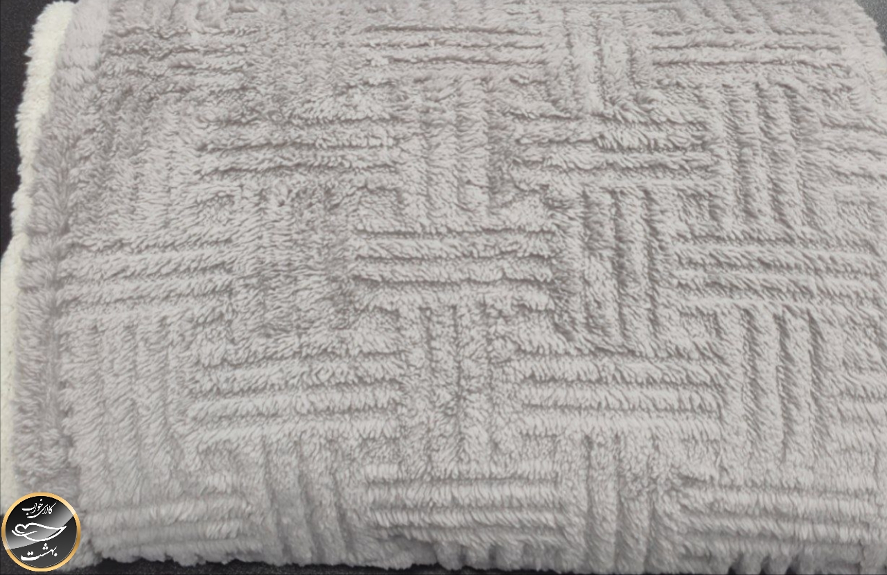 پتو دونفره پشت تدی (طوسی)