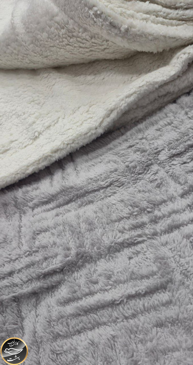 پتو دونفره پشت تدی (طوسی)