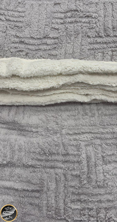 پتو دونفره پشت تدی (طوسی)