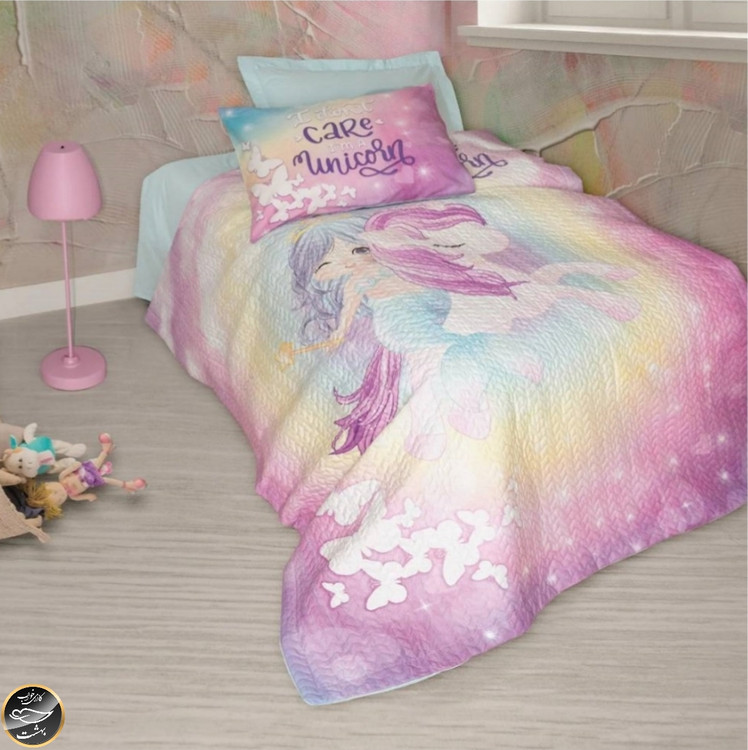 ست کاور لحاف پنبه دوزی یک نفره (سه تکه) Complete Seti Junior - Sirena MiNT