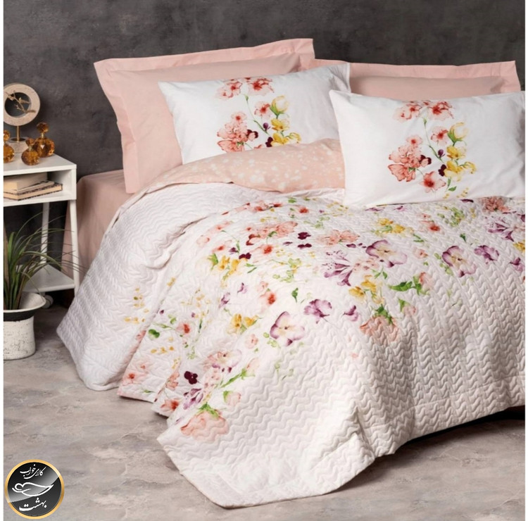 ست کاور لحاف پنبه دوزی یک نفره (سه تکه) Compete Seti Mode Line - Emma Somon