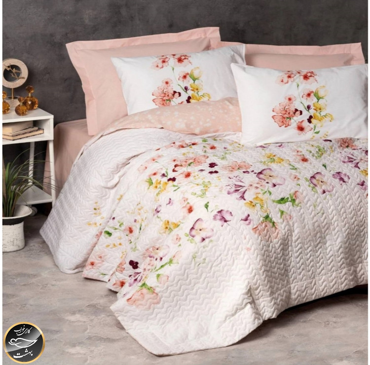 ست کاور لحاف پنبه دوزی یک نفره (سه تکه) Compete Seti Mode Line - Emma Somon