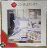 ست کاور لحاف پنبه دوزی یک نفره (سه تکه) Compete Seti Maritime - Moreno Mavi