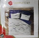 ست کاور لحاف پنبه دوزی یک نفره (سه تکه) Compete Seti Maritime - Larum Lacivert