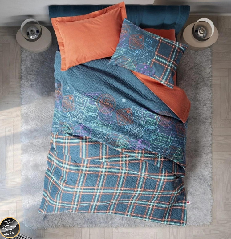 ست کاور لحاف پنبه دوزی یک نفره (سه تکه) Compete Seti Grils & Boys - Pleds Tarcin