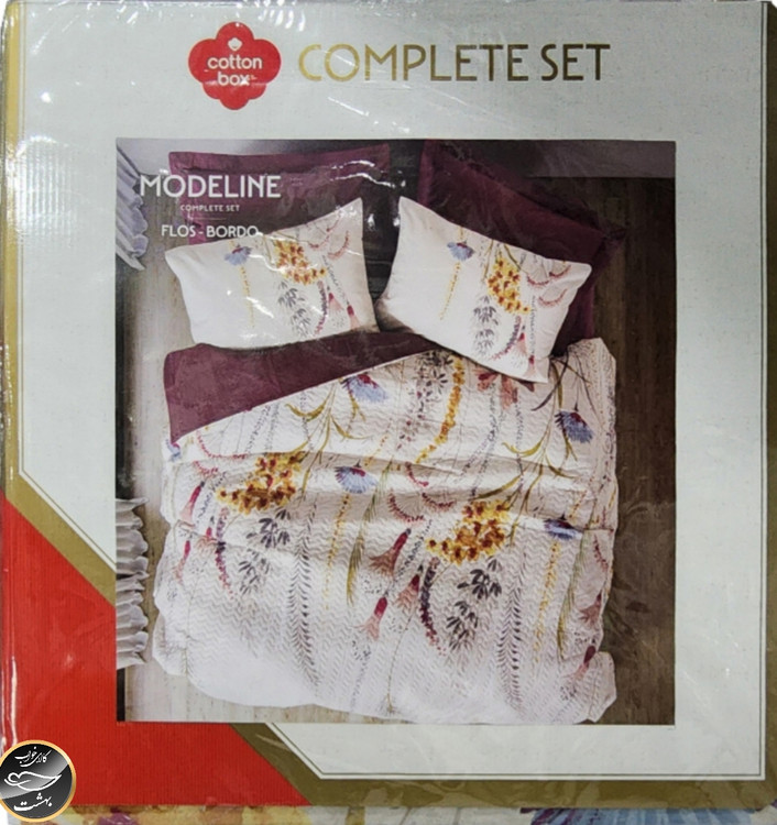 ست کاور لحاف پنبه دوزی یک نفره (سه تکه) Compete Seti Mode Line -Flos Bordo