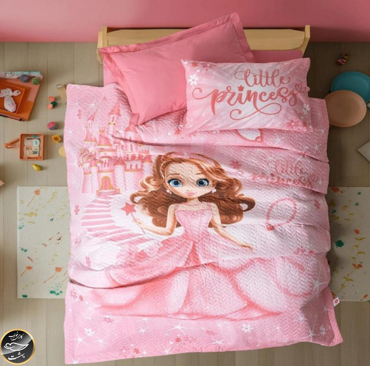 ست کاور لحاف پنبه دوزی یک نفره (سه تکه) Complete Seti Junior - Gimbiya Pembe