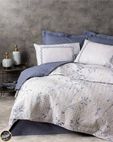 ست کاور لحاف پنبه دوزی یک نفره (سه تکه) Compete Seti Mode Line - Nista Lacivert