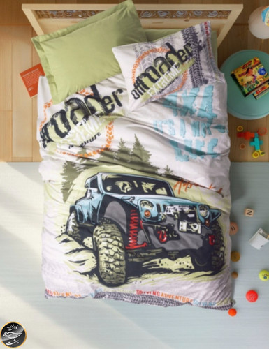 ست کاور لحاف یک نفره (سه تکه) Junior - Adventure Yesil
