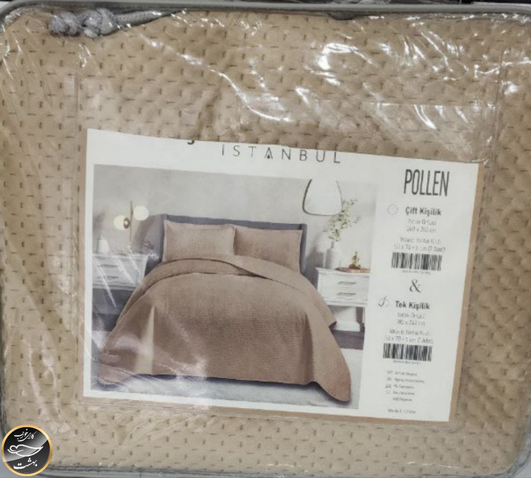 روتختی یک نفره مخمل برند Toyoترک (دو تکه - نسکافه ای)