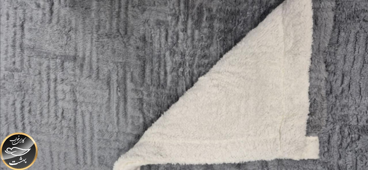 پتو دونفره پشت تدی (طوسی تیره)