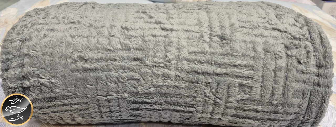 پتو دونفره پشت تدی (طوسی تیره)